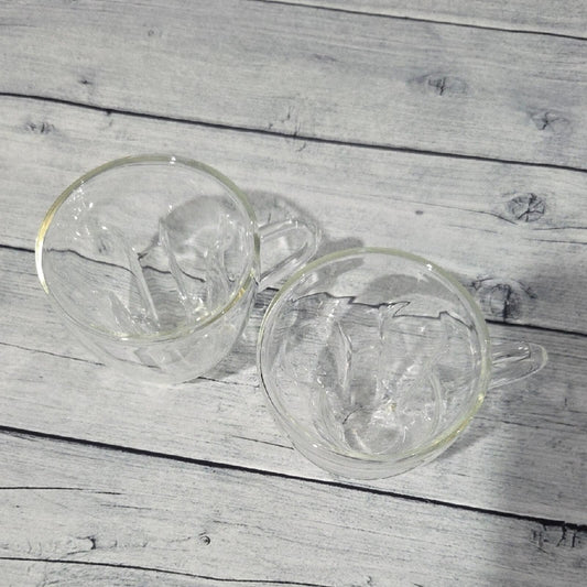 Disney Clear Glass Ribbed Coffee Mugs - Set of 2