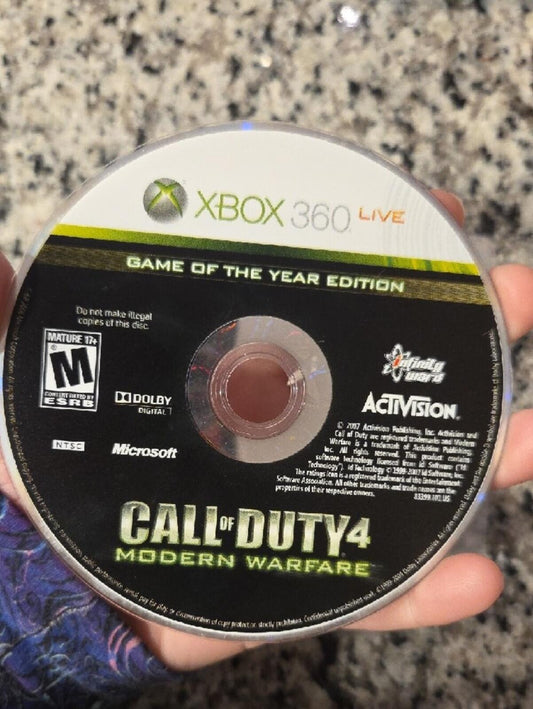 Call of Duty 4: Modern Warfare Xbox 360 Game Disc - NO CASE