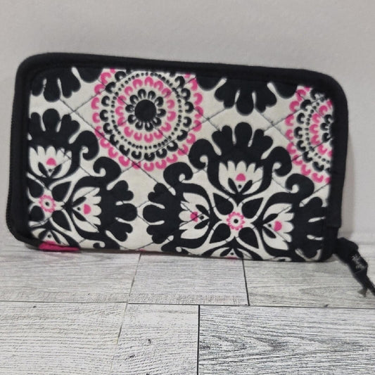 Thirty-One Black and Pink Patterned Wallet