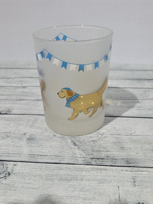 Happy Hanukkah Dog Frosted Glass