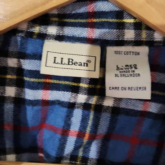L.L. Bean Plaid Flannel Shirt M