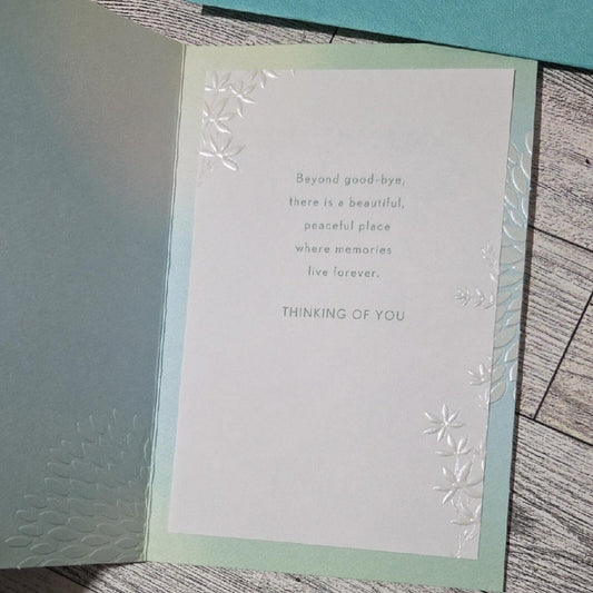 Hallmark Teal and White Sympathy Card