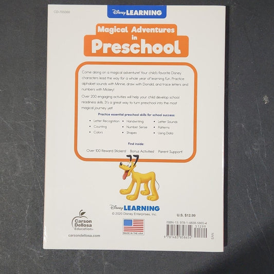 Disney Preschool Work Book