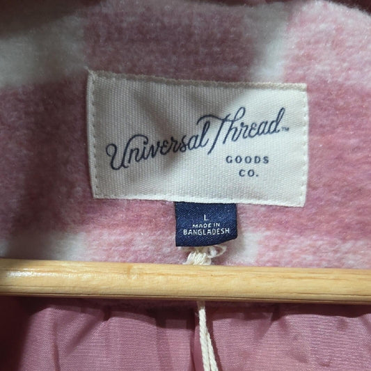 Universal Thread Holiday Rose Pink Plaid Jacket L