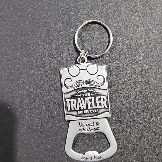 Curious Traveler Metal Keychain Bottle Opener