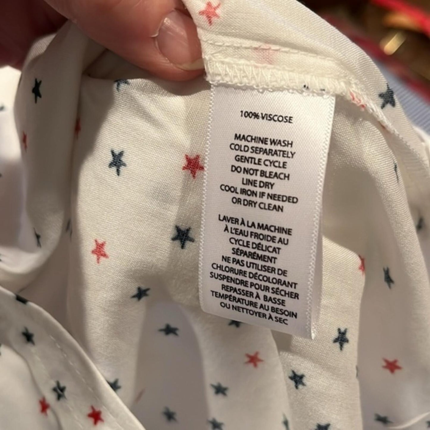 Patriotic Button Down Blouse S NWT
