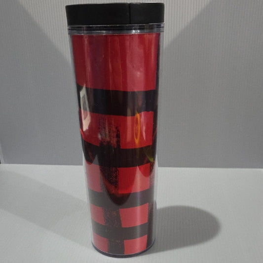 Starbucks 2013 Red Plaid 16oz Tumbler With Slide Top Lid