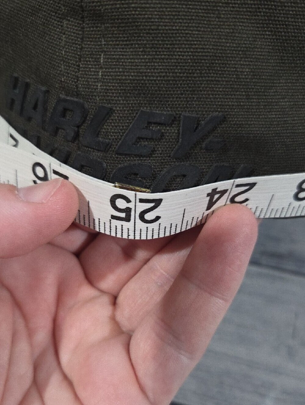 Harley-Davidson Olive Green Skull Patch Snapback Hat Size Large