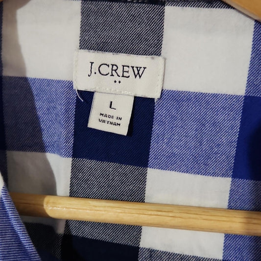 J. Crew Plaid Button Down Shirt L