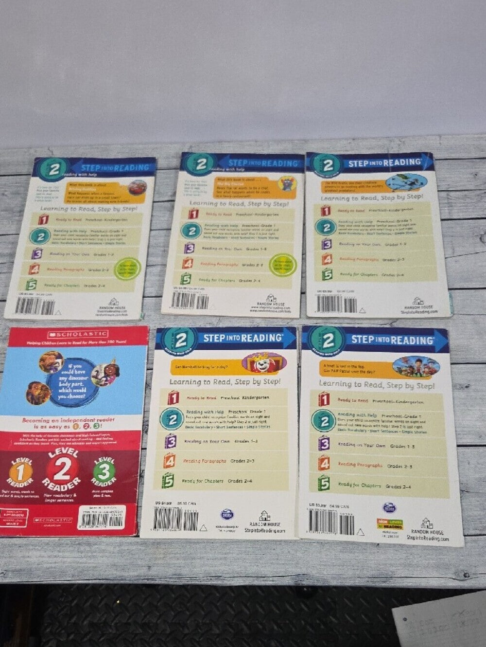 Set Of 6 Step into Reading Level 2 Kids Books