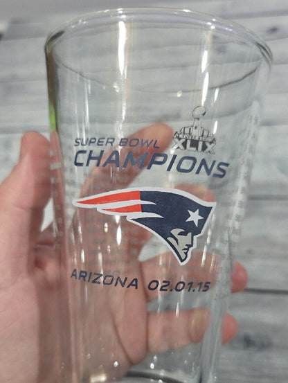 New England Patriots Super Bowl XLIX Champions Pint Glass