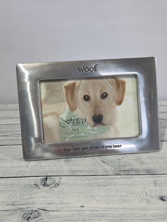 Fetco Silver Polished Dog 4x6 Photo Frame