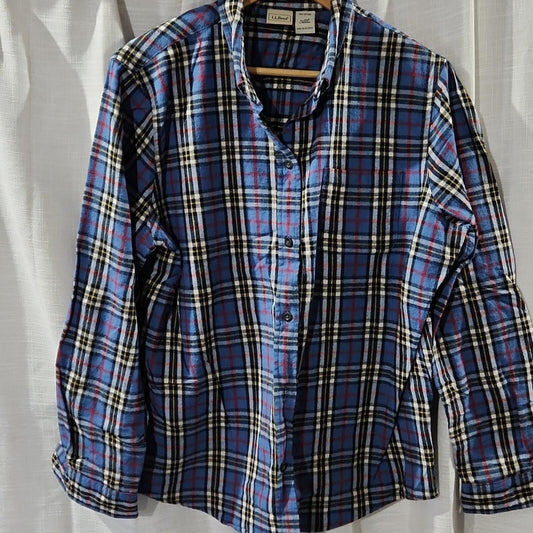 L.L. Bean Plaid Flannel Shirt M