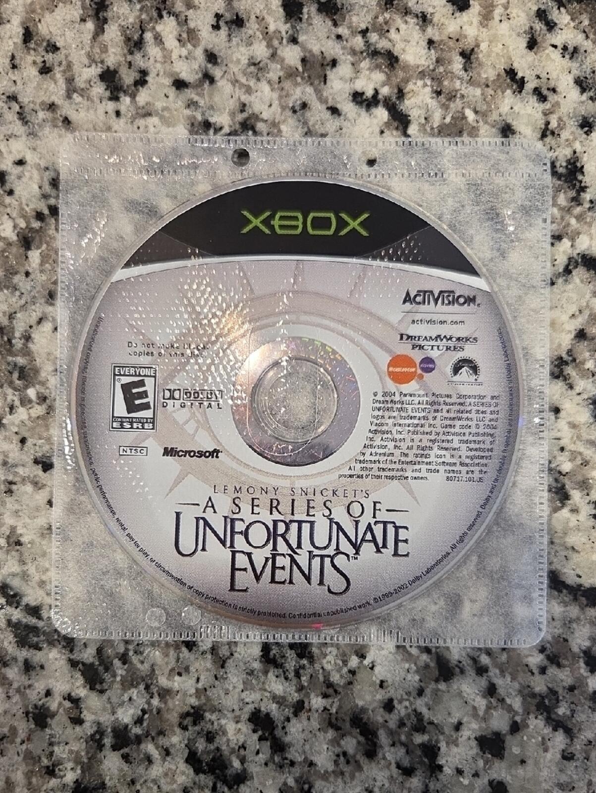 A Series of Unfortunate Events Xbox Disc - NO CASE