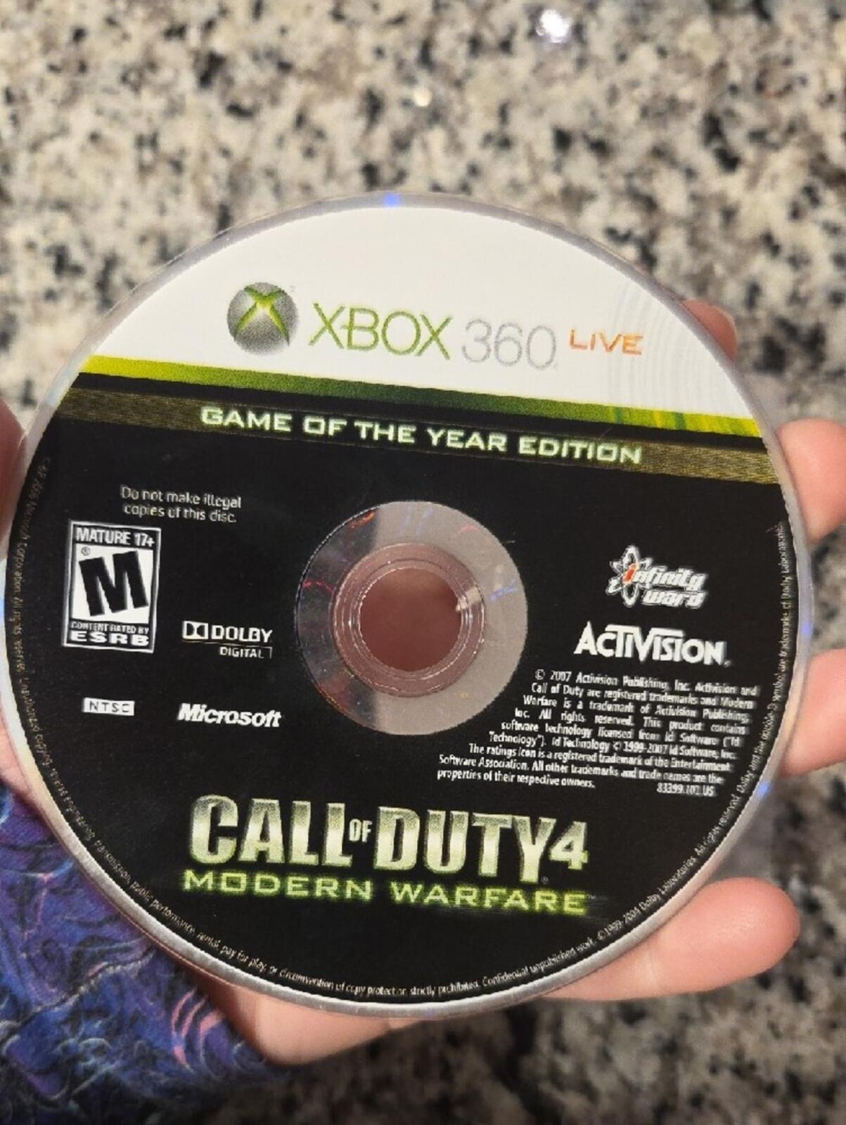 Call of Duty 4: Modern Warfare Xbox 360 Game Disc - NO CASE