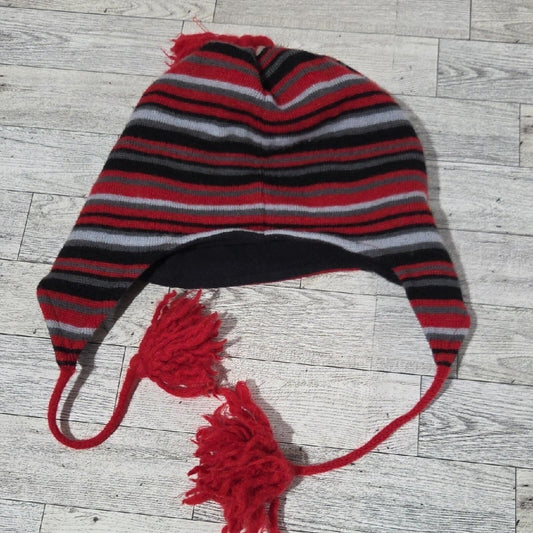 Columbia Red and Gray Striped Knit Hat