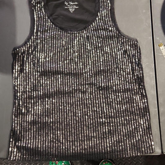 Chico's Sequin Lace Tank Top Small 1