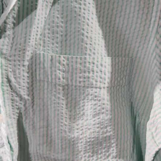 L.L. Bean Striped Seersucker Shirt S Petite