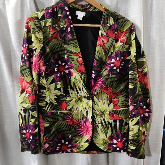 Chicos Floral Jacket Size 0