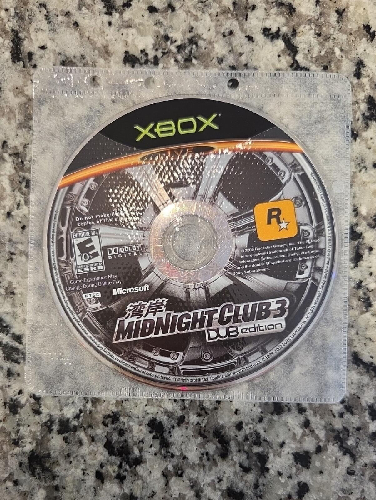 Midnight Club 3 DUB Edition Xbox Disc - NO CASE