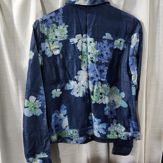 Tribal Lightweight Denim Type Floral Jacket S