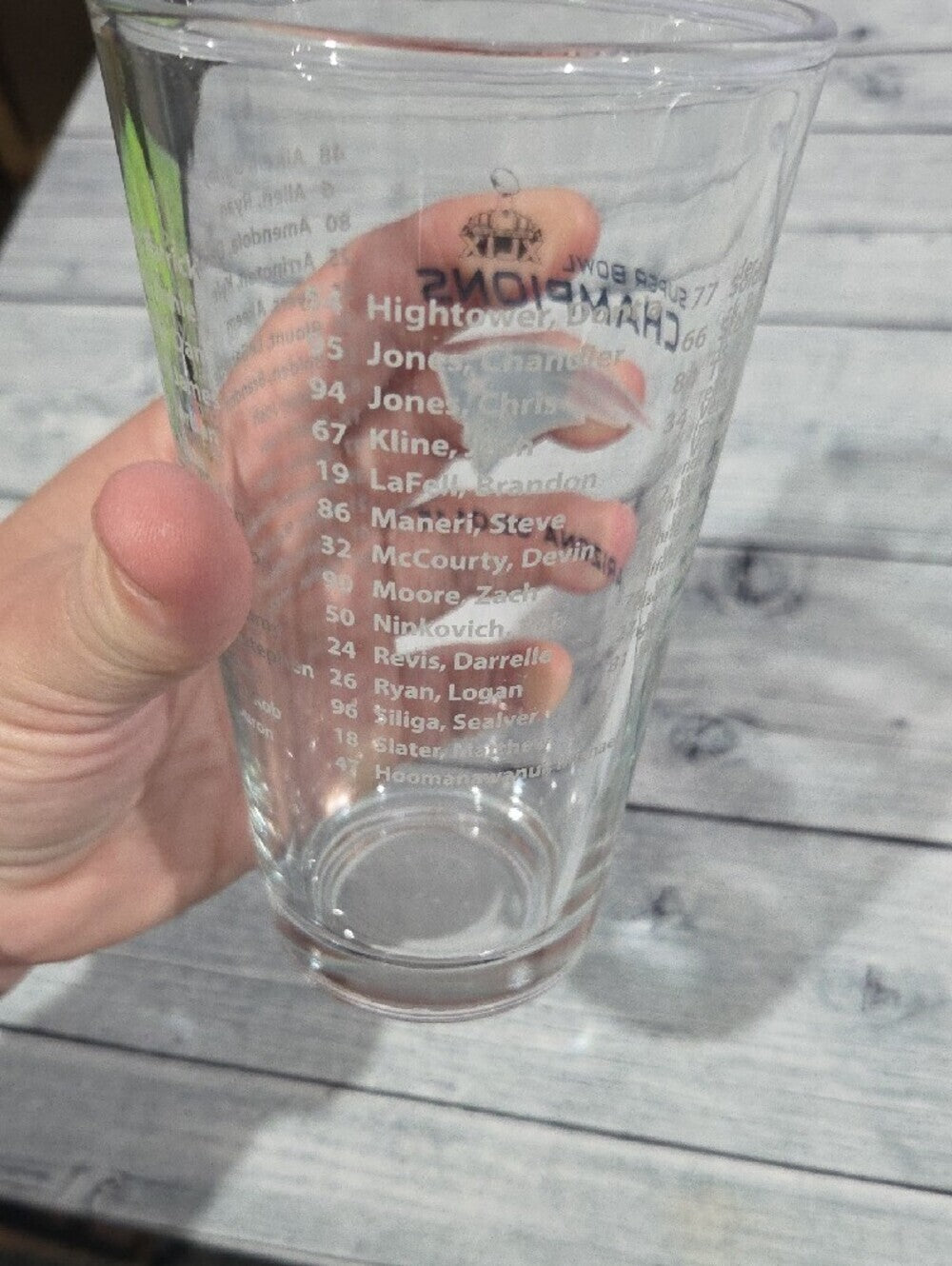 New England Patriots Super Bowl XLIX Champions Pint Glass