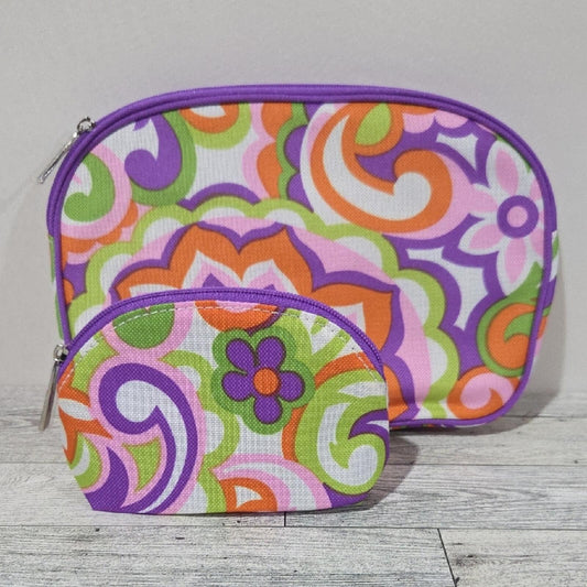 Clinique Purple and Orange Cosmetic Bag Set