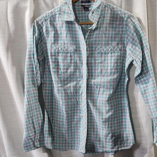 Eddie Bauer Checked Button Down Shirt S
