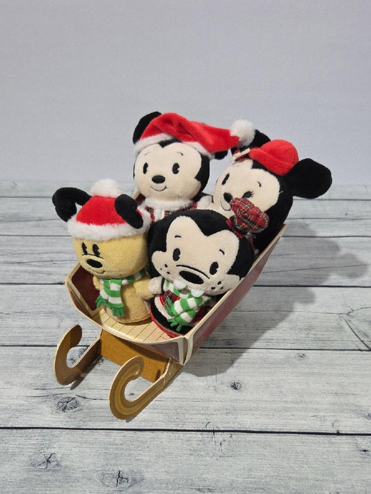 Disney Hallmark Itty Bittys Mickey And Friends Holiday Collector Set