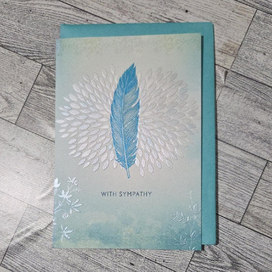 Hallmark Teal and White Sympathy Card