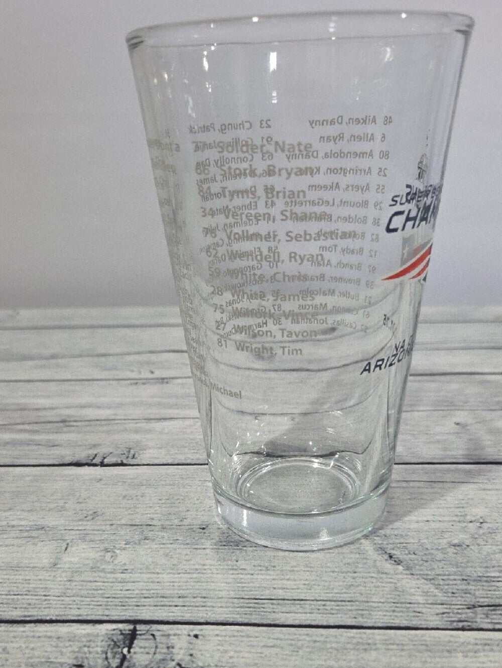 New England Patriots Super Bowl XLIX Champions Pint Glass