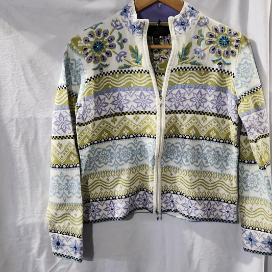 Icelandic Designs Floral Sweater S