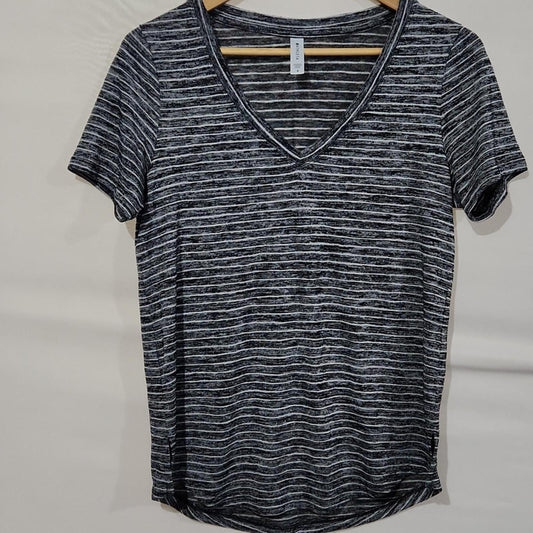Athleta Striped V Neck Top S