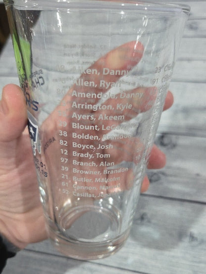 New England Patriots Super Bowl XLIX Champions Pint Glass