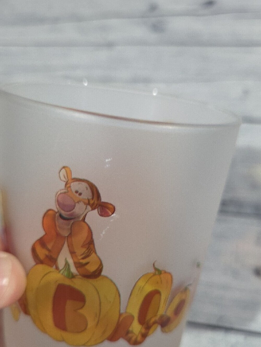 Disney Winnie The Pooh Halloween Pumpkin Frosted Glass
