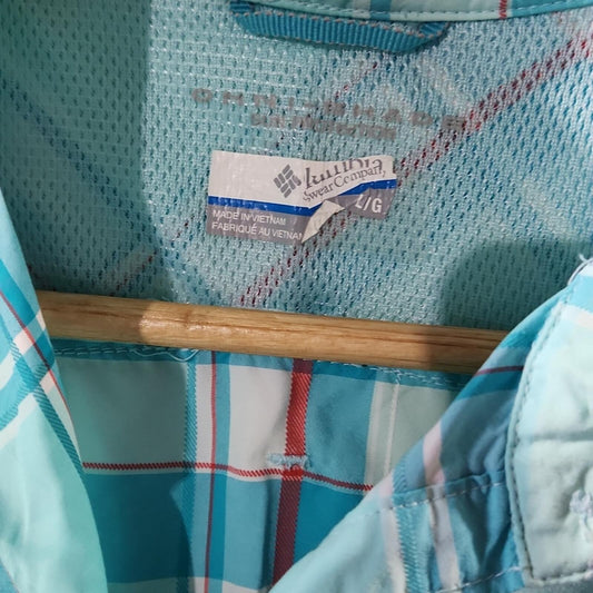 Columbia Plaid Omnishade PFG Button Down Shirt L