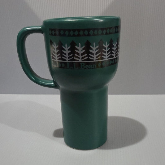 L.L. Bean Forest Green Mug with Tree Design