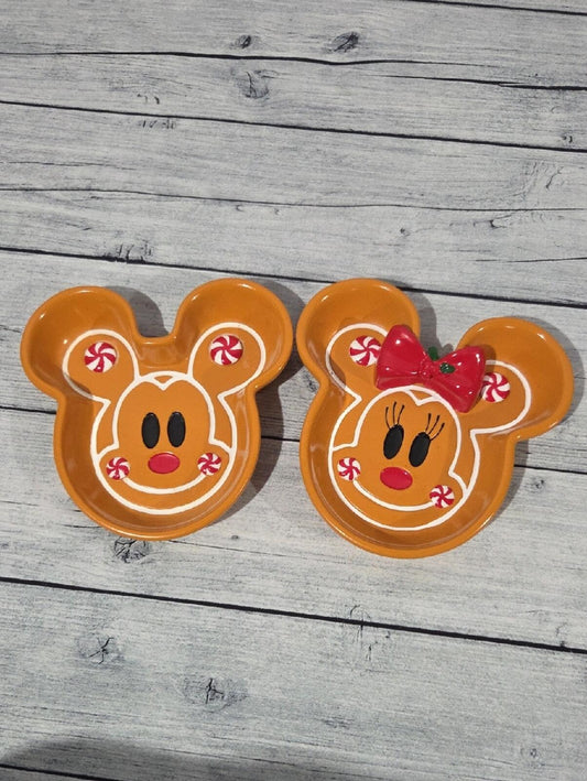 Disney Gingerbread Mickey & Minnie Mouse Soap Dishes