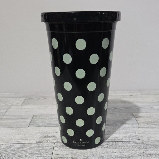 Kate Spade Black Tumbler with White Dots