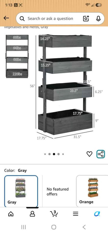 New in Box 4 tier planter