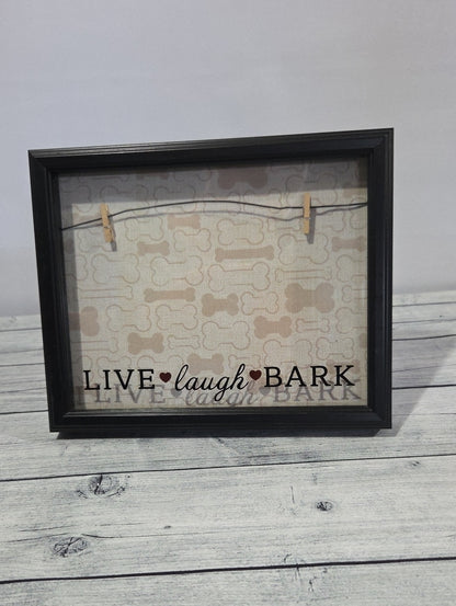 Live Laugh Bark Decorative Dog Photo Frame