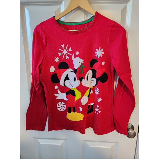 Mickey and Minnie Christmas Long Sleeve Shirt M