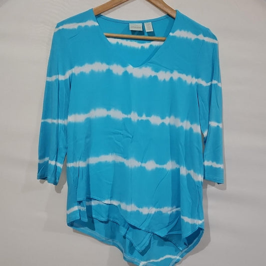 Chicos Dip Dye Top XS Petite OP
