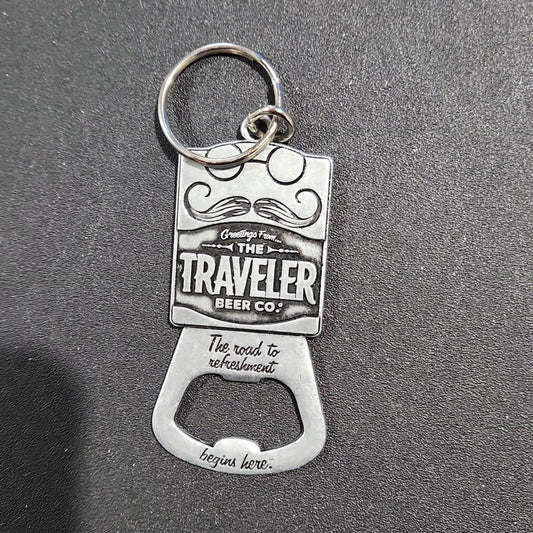 Curious Traveler Metal Keychain Bottle Opener