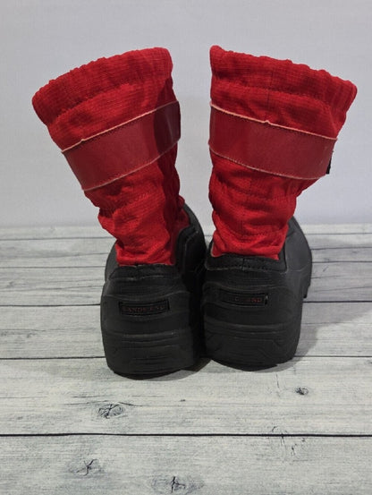 Lands' End Red and Black Youth Winter Boots Size 5