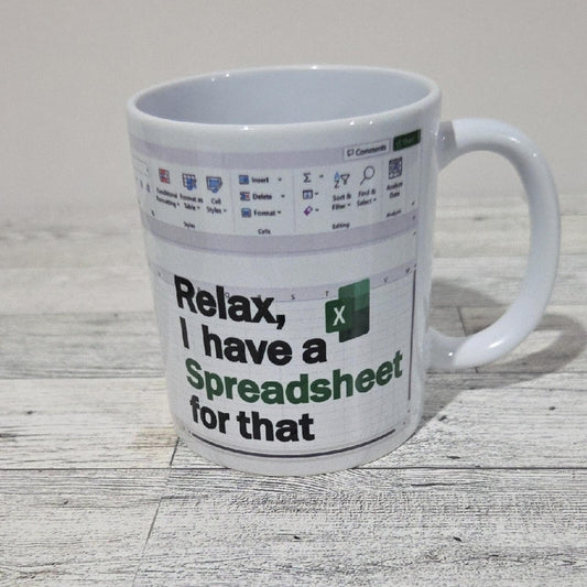 Spreadsheet Themed Coffee Mug