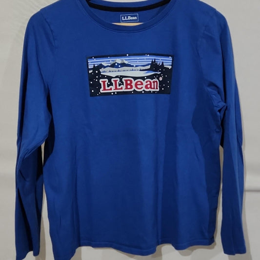 L.L. Bean Long Sleeved Winter Themed T Shirt MP