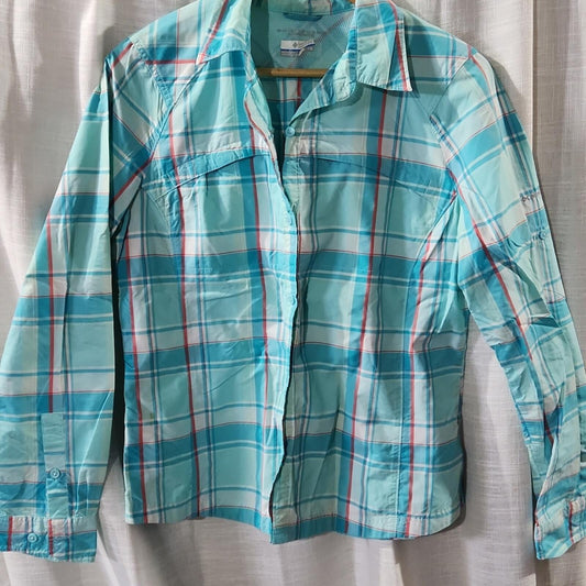 Columbia Plaid Omnishade PFG Button Down Shirt L