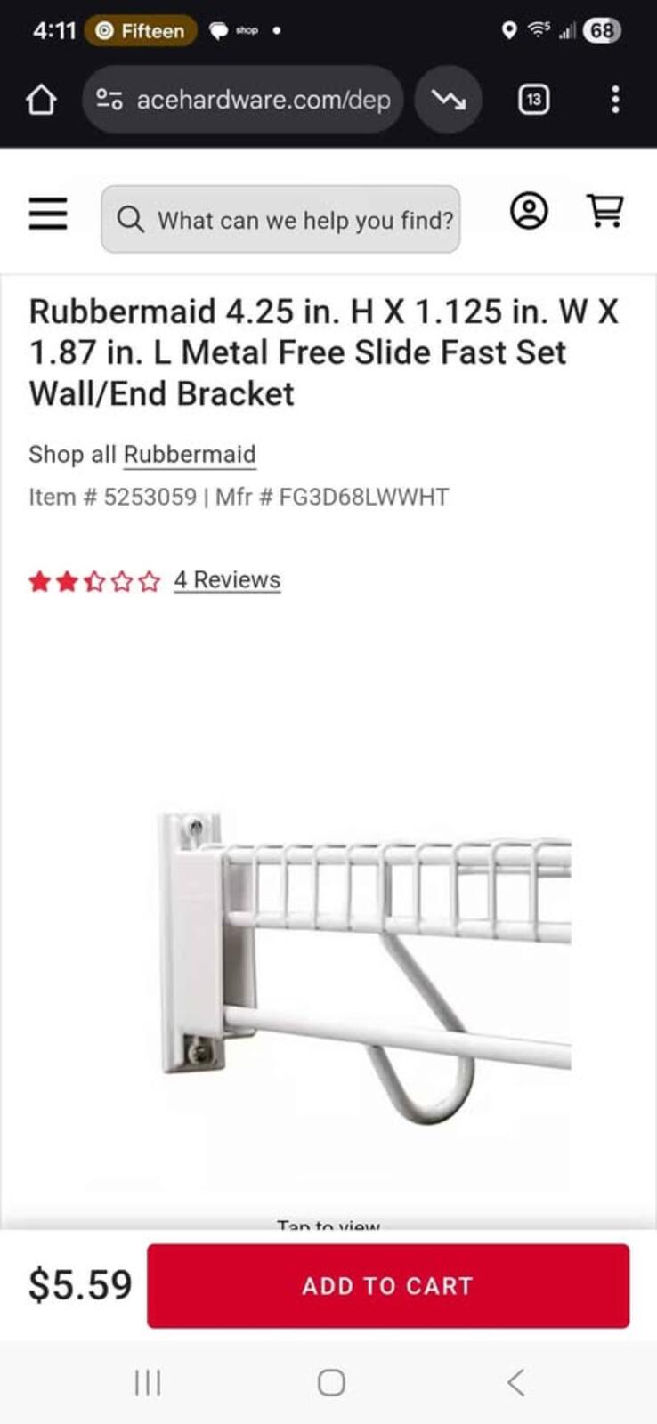 Rubbermaid Wardrobe Shelving Kit 1/3