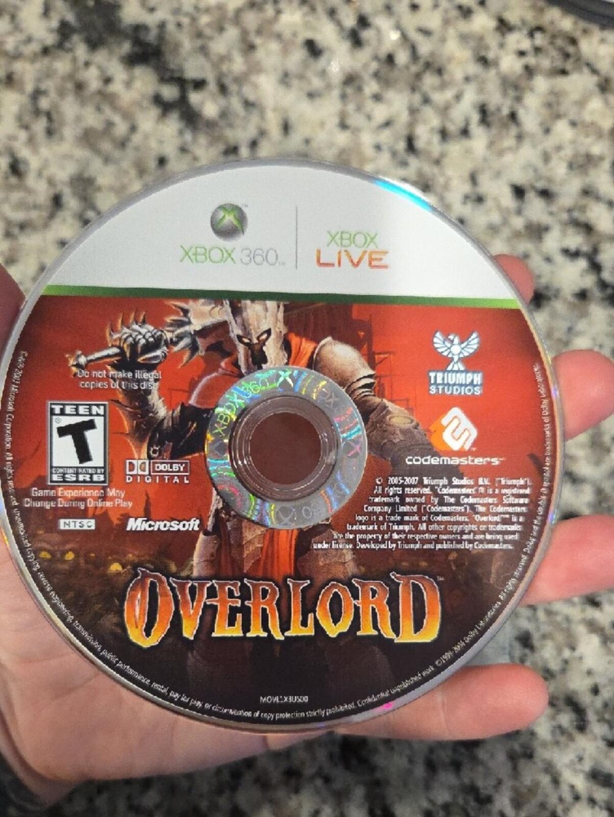 Overlord Xbox 360 Game Disc - NO CASE